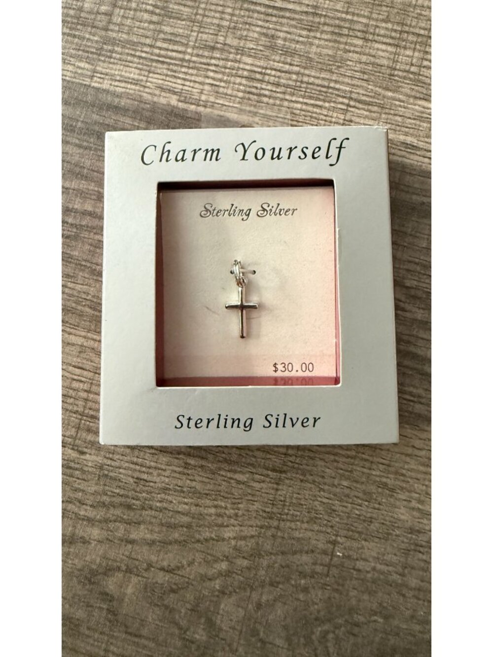 NIB Sterling Silver Cross Charm Pendant For Bracelets Or Necklaces 925 Religious